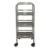 Metalsmith Metal Three Tier Serving Trolley Silver Finish Style 2