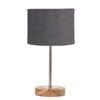 Devansh Grey Jute   Table Lamp With  Natural  Wood Base  & Steel Pipe (7X17 Inches)-17