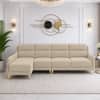 Cinnaro Velvet RHS Sectional Sofa in Cream Color