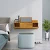 Hexa Red Engineered Wood Wall Mount Dressing Table in Giant Wood and Frosty White Colour