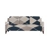 3 Seater Navy Cubes Sofa Cover