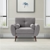 Faro Velvet 1 Seater Sofa in Grey Colour