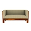 Prashiv 2 Seater Wooden Sofa (Creame Colour, Honey Finish)