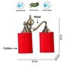 Devansh Metal Electric Wall Light in Red Colour with Red Shade Count of 2 Lights