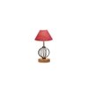 Oaklynn Pink Jute Table lamp with Wood & Iron Base