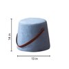 Hoist Collection Light Blue Pouf With Faux Leather Strap Set Of 2