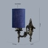 Devansh Metal Electric Wall Light in Antique Gold Colour with Blue Shade Count of 1 Light