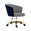 Doe Buck Paolo Blue Houndstooth Upholstered Swivel Office Chair
