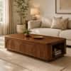 Camden Sheesham Wood Geometric Arch Coffee Table in Walnut Finish