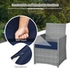 Carry Bird Wicker Patio Furniture Outdoor Balcony Chairs In Grey And Navy Blue Colour