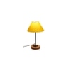 Eliezer Yellow Fabric Shade Table Lamp with Natural Wood & Iron Base