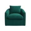 Oxford Boucle Fabric Lounge Chair in Green Colour