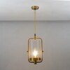 JUNIT Clear Glass & Brass Finish Metal Hanging Pendant Light