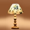 Devansh Multicolor Cotton Table Lamp With  Wood Natural Base (10X10X16) Inches)-38