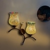 Devansh Metal Electric Wall Light in Gold Colour with Multi Shade Count of 2 Lights
