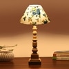 Devansh Multicolor Cotton Table Lamp With  Wood Natural Base (10X10X21 Inches)-38