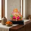 Devotional Kamal Vaibhav Ganesha Statue in Multicolor Colour