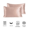 Stoa Paris Satin Pillow Covers,  Premium Plain Pillow Cover Set of 2, 68L x 45W cms - Champagne