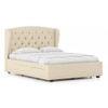 Holmebrook Engineered Wood Queen Size Bed With Drawer Storage (Ivory Finish, Ivory White Colour)