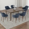 Atlas Solid Wood 6 Seater Compact Dining Table With 6 Rochelle Lounge Chair