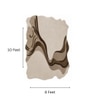Handmade Wool Shaped Rug Modern Abstract Wave Brown Beige 8 x 10 Feet Carpet