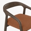Zen Solid Wood Bar Stool (Danish Walnut Finish, Rust Boucle Colour)