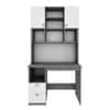 Avenly Study Table with Storage Grey and Frosty White