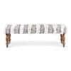 Cairo Sheesham Wood Accent Seater Bench Set With 2 Stools In Grey Fabric