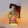 Devansh Solid Wood Electric Wall Light in Brown Colour with Multi Shade Count of 1 Light