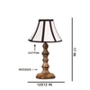 Devansh Off-White Cotton Vintage  Lamp With Wood Base (12X12X17)