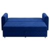 Baruna 3 Seater Velvet Pull Out Sofa Cum Bed with Storage In Blue Color