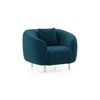 Amora 1 Seater Fabric Sofa In Night Blue Velvet Colour