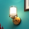 Eliante Modern Wall Lights Mild Steel & Glass Material Antique Gold & Champaign Finish