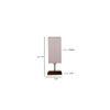 Eloise Grey cotton table lamp with Square Brown Wood Base
