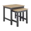 Wynmist Nesting Side Table Natural Mango Wood Top Charcoal Base
