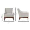 Claudia Boucle Fabric Arm Chair in White Colour
