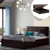 Stockholm Hydraulic Storage Bed (Solid Wood) (Mahogany Finish, Queen Bed Size)