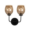 Devansh Metal Electric Wall Light in black Colour with Lavender Shade Count of 2 Lights