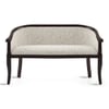 Florence Loveseat 2 Seater In Mahogany Finish With Monochrome Paisley Fabric Colour