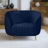 Nero Velvet 1 Seater Sofa in Navy Blue Colour