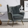 Dawson Solid Wood Accent Chair in Grey Colour