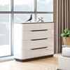 Baltoro Engineered Wood Chest of 5 Drawers in White Finish