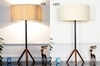 Mizuko Matte Black And Copper Table Lamp With White Cotton Shade