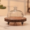 Ireka Homes Vriksha Acacia Wood Cake Stand with Glass Dome