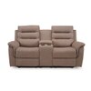Silvana Two Seater Motorized Fabric Recliner in Taupe Beige Colour