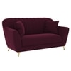 Rivo Velvet 2 Seater Sofa in Red wine Color