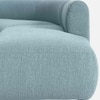 Zenliving Wood Left Aligned 3-Seater With Upholstery Non Storage Sofa In Blue Colour