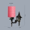 Devansh Metal Electric Wall Light in Antique Gold Colour with Pink Shade Count of 1 Light