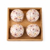 Ceramic Floral Jars with Lids and Wooden Tray Pink Floral Pattern Set of 4 Handcrafted