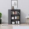 Hexa Engineered Wood Bookshelf Multipurpose Storage Rack in Slate Grey Colour
